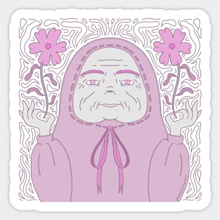 Pink Flower Goddess Sticker